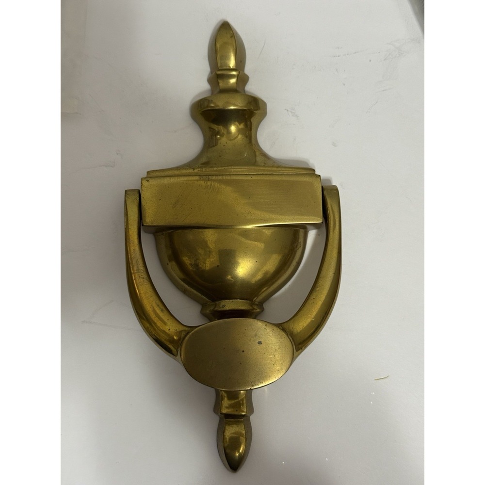 Vintage Brass Door Knocker – Classic Design with‎ Natural Patina – Solid Brass